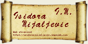 Isidora Mijaljević vizit kartica